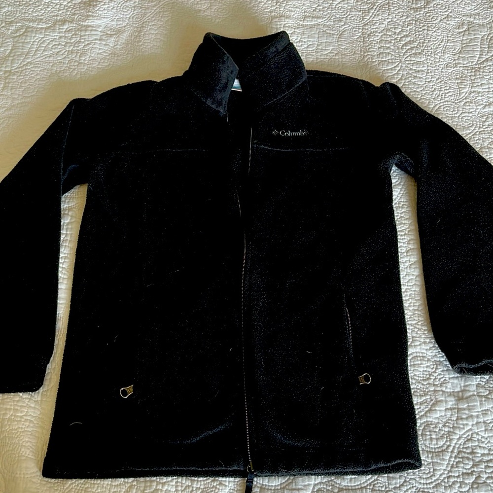 Columbia Black Fleece Zip Up, Boys Youth Medium